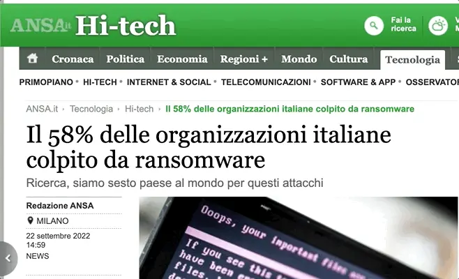osservatorio di attacco ransomware